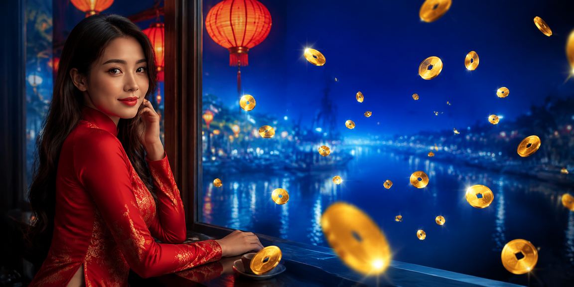 Người phụ nữ mặc áo dài tại Huế tham gia trải nghiệm casino và cá cược trực tuyến
