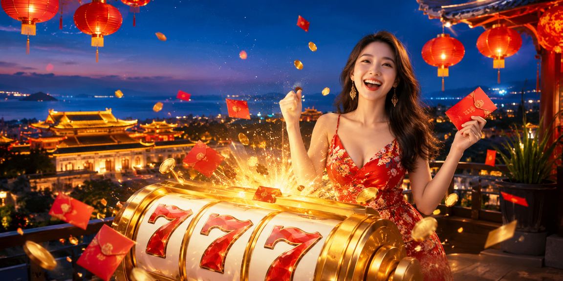 Người chơi slot game tại Huế dưới ánh đèn lồng lễ hội lung linh về đêm