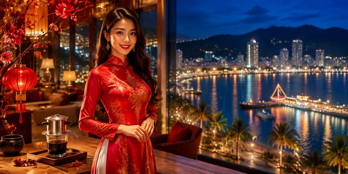 Người chơi bài tại Nha Trang trong trang phục áo dài tham gia casino trực tuyến cao cấp